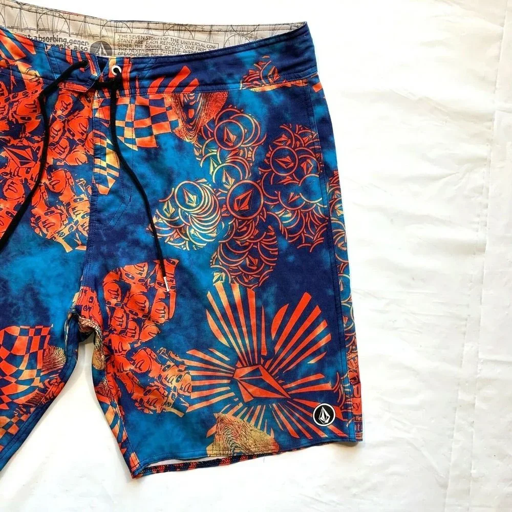 Volcom Lido Weedo Board Shorts Swim Trunks Mens 40 Stretch Floral Print Colorful